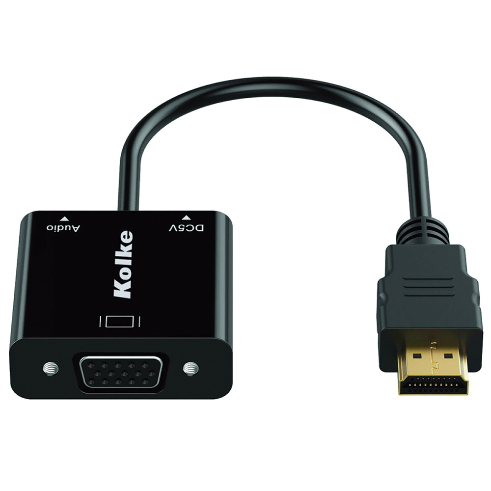 Cabo Adaptador HDMI para VGA / Áudio - Preto Kolke KCA-429