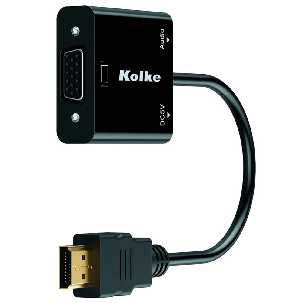 Cabo Adaptador HDMI para VGA / Áudio - Preto Kolke KCA-429