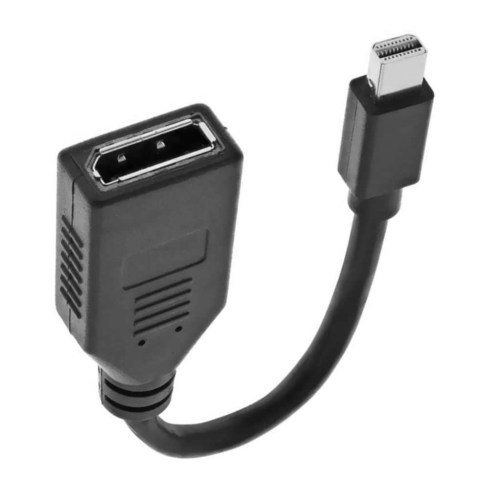 Cabo Adaptador Mini DisplayPort para DisplayPort Fêmea - Preto