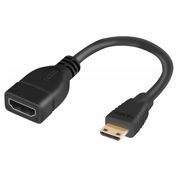 Cabo Adaptador Mini HDMI para HDMI Fêmea - Preto