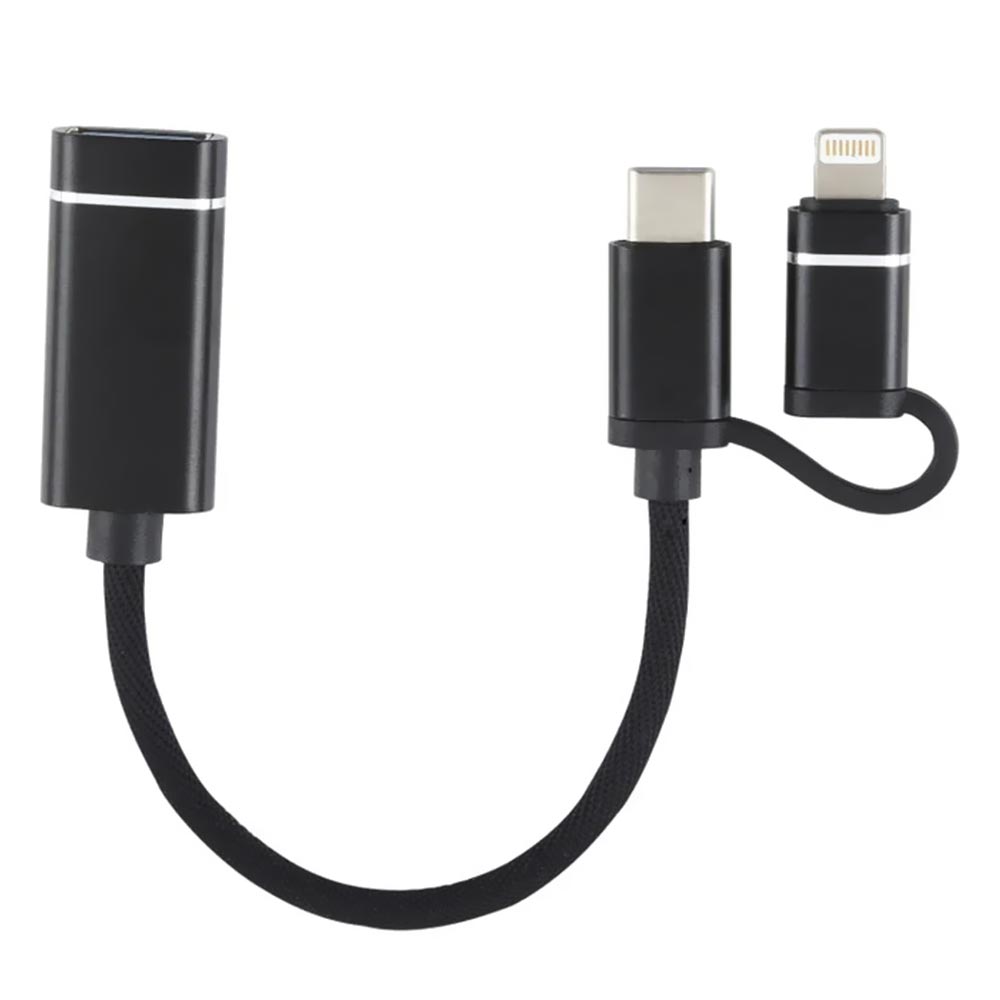 Cabo Adaptador USB 3.0 Fêmea para USB-C Macho / Lightning