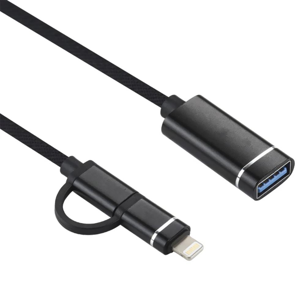 Cabo Adaptador USB 3.0 Fêmea para USB-C Macho / Lightning