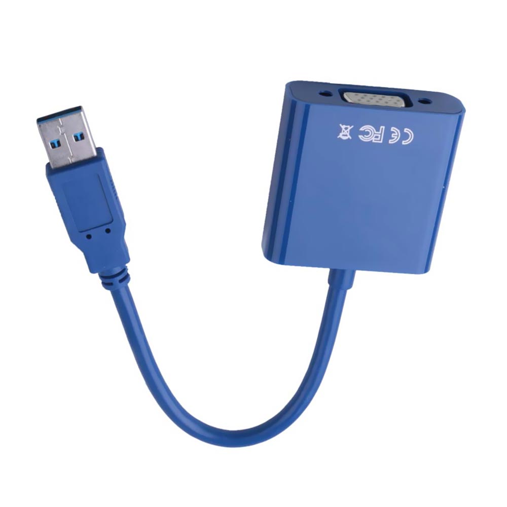 Cabo Adaptador USB 3.0 para VGA Fêmea - Azul