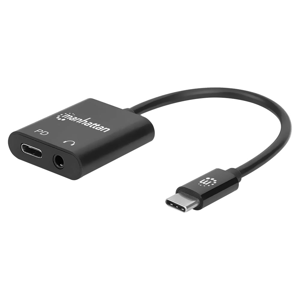 Cabo Adaptador USB-C Macho para Áudio 3.5mm Fêmea / USB-C Fêmea Manhattan 153355