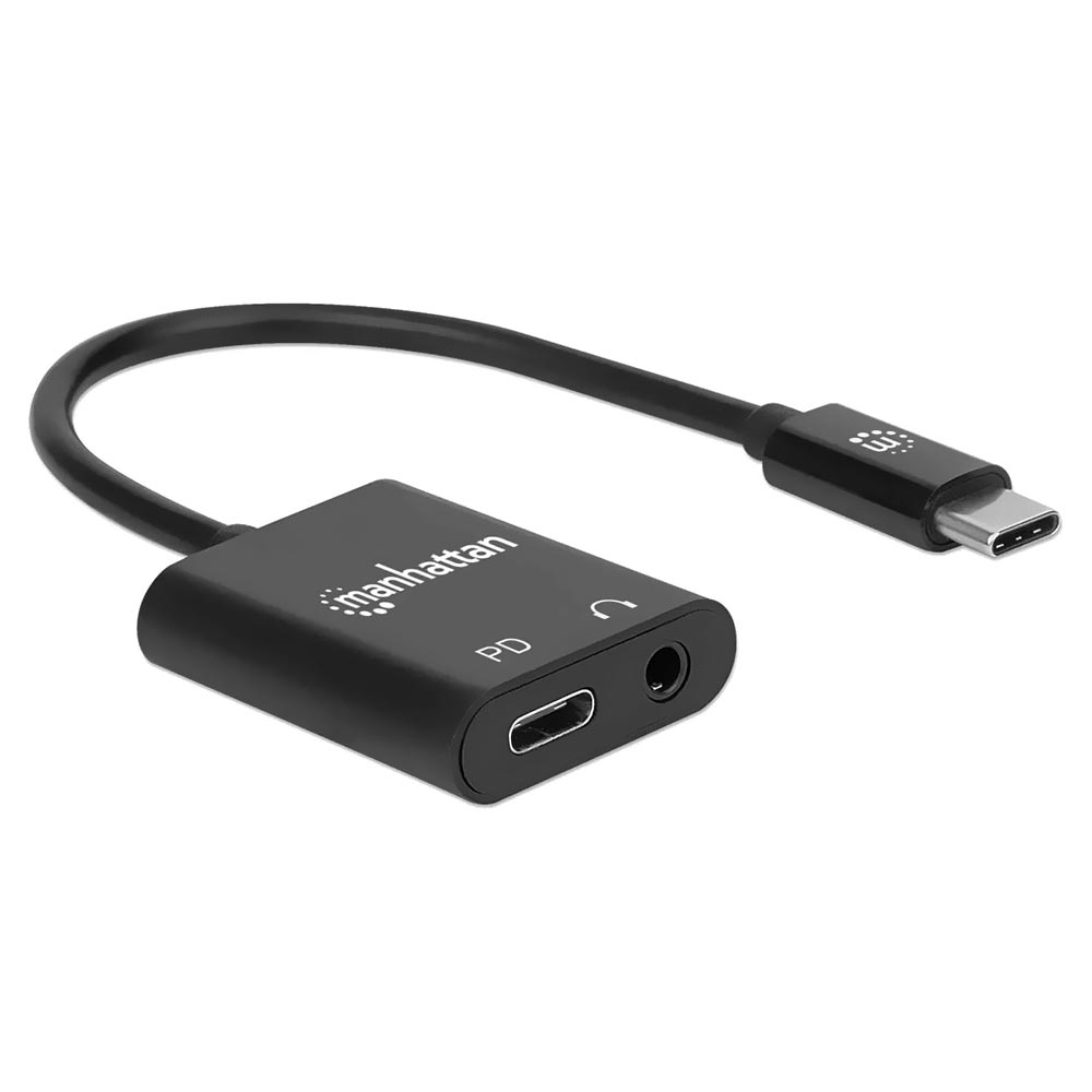 Cabo Adaptador USB-C Macho para Áudio 3.5mm Fêmea / USB-C Fêmea Manhattan 153355