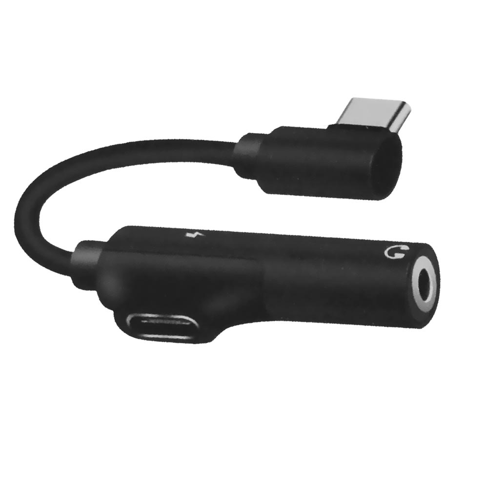 Cabo Adaptador USB-C Macho para Áudio 3.5MM Fêmea / USB-C Fêmea Satellite AL-07