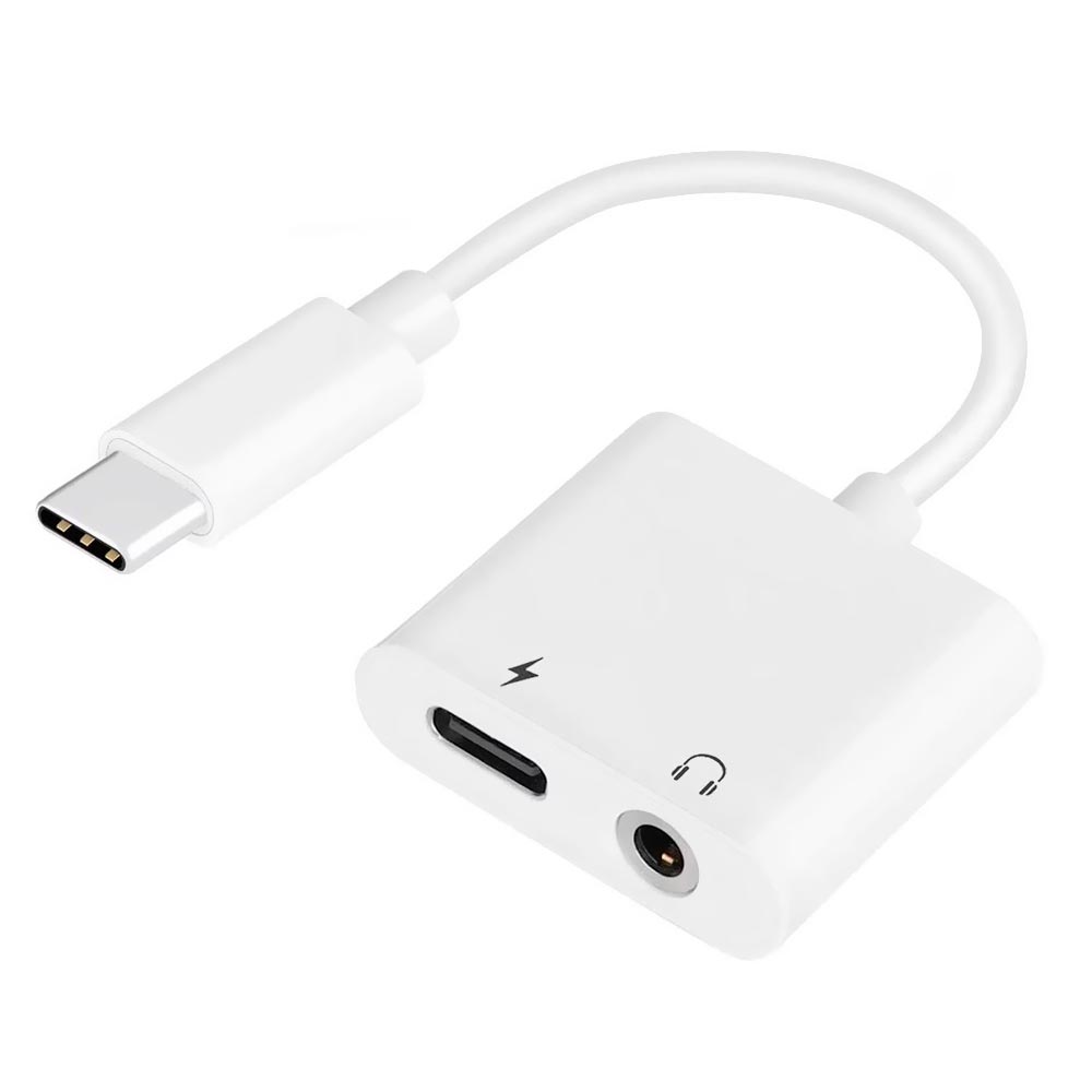 Cabo Adaptador USB-C Macho para Áudio 3.5mm Fêmea / USB-C Fêmea Satellite AL-09