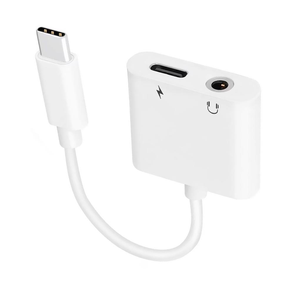 Cabo Adaptador USB-C Macho para Áudio 3.5mm Fêmea / USB-C Fêmea Satellite AL-09