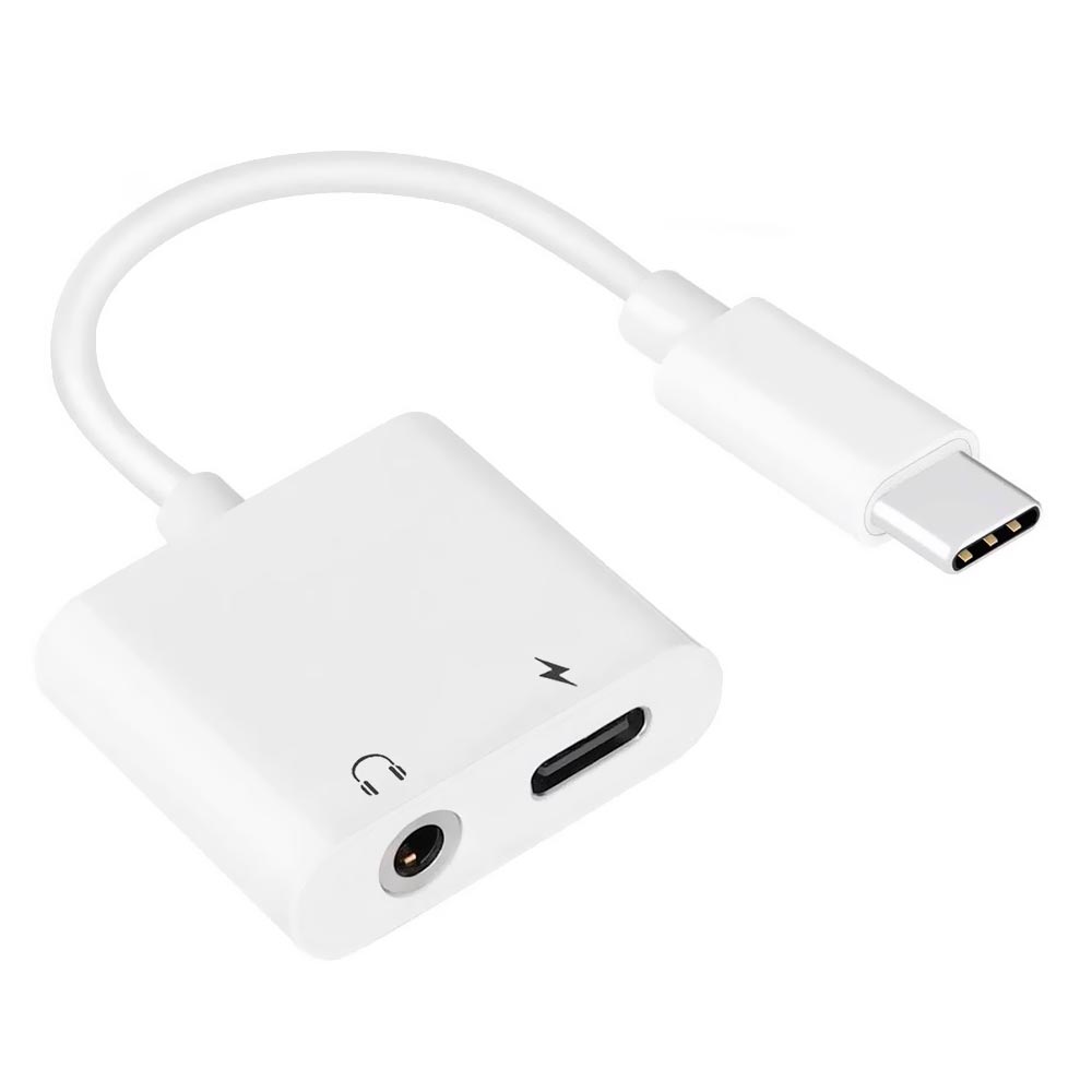 Cabo Adaptador USB-C Macho para Áudio 3.5mm Fêmea / USB-C Fêmea Satellite AL-09