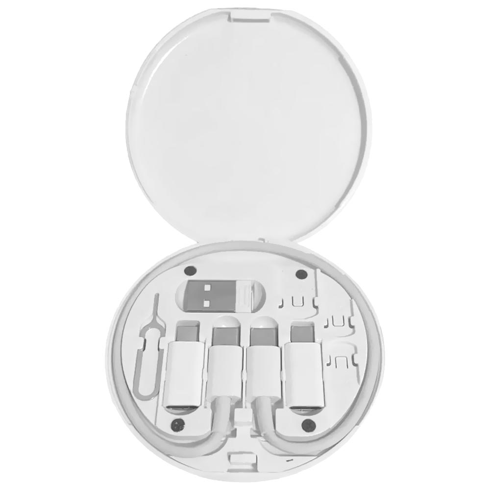 Cabo Adaptador Wiwo S02 USB-C Macho para Micro USB / Lightning / USB - Branco (Case com Kit)