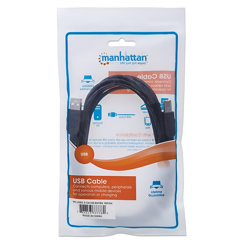 Cabo para Impressora USB 2.0 Preto - 3M Manhattan 333382