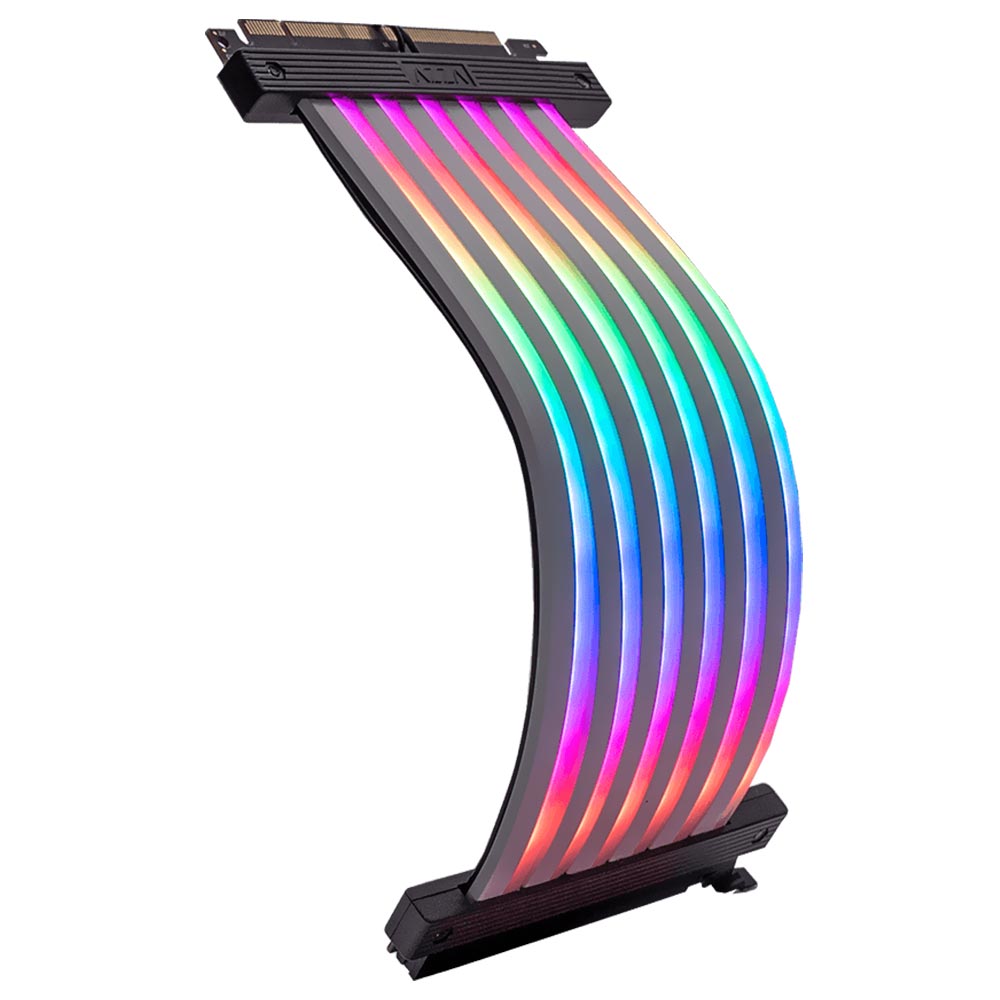 Cabo Riser GPU AZZA ACAZ-20RL RGB PCIe 3.0 x 16 180°