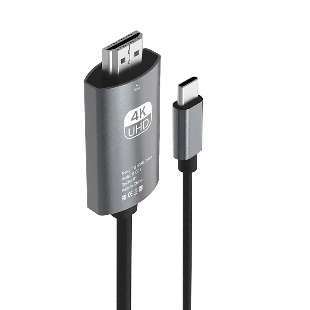 Cabo Adaptador USB-C Macho para HDMI Macho 4k / 30Hz Cinza - 2M