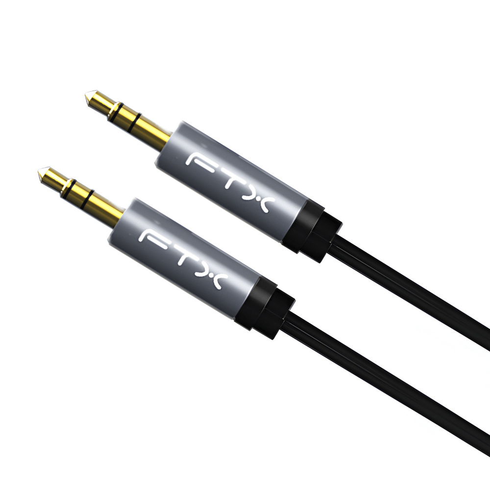 Cabo Auxiliar Áudio Estereo FTX CT-AV311-P11GN-SG1 / 1M / 3.5MM - Preto