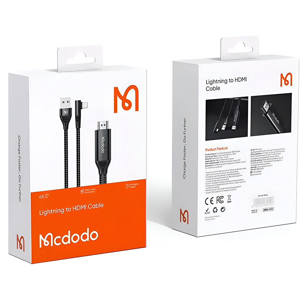 Cabo Mcdodo CA-6400 HDTV Lightning Macho para USB Macho / HDMI Macho 2M - Preto