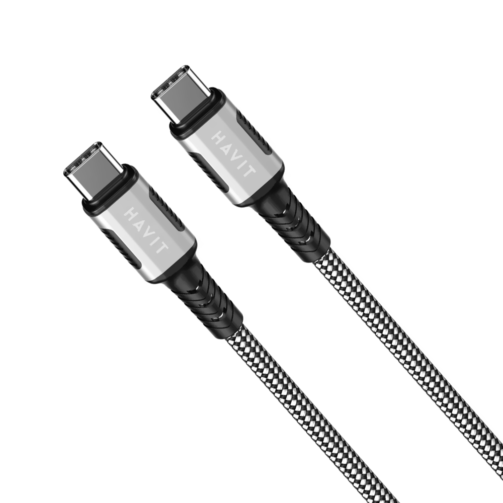 Cabo Havit USB-C Macho a USB-C Macho / 1M - Preto (CB6297)