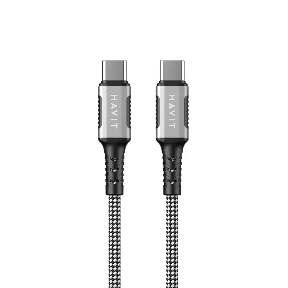 Cabo Havit USB-C Macho a USB-C Macho / 1M - Preto (CB6297)