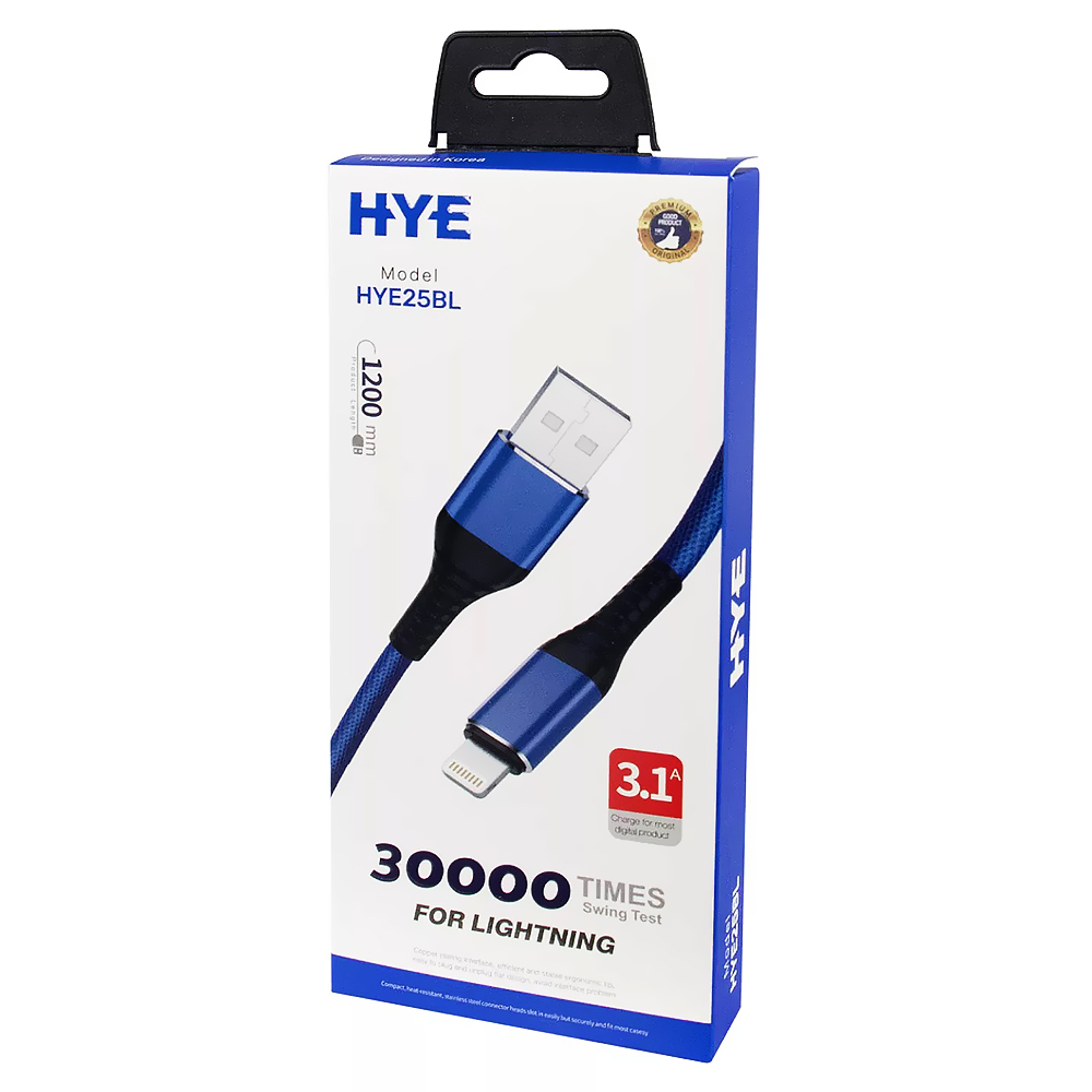 Cabo HYE HYE25BL Lightning A USB Macho 1.2M - Azul