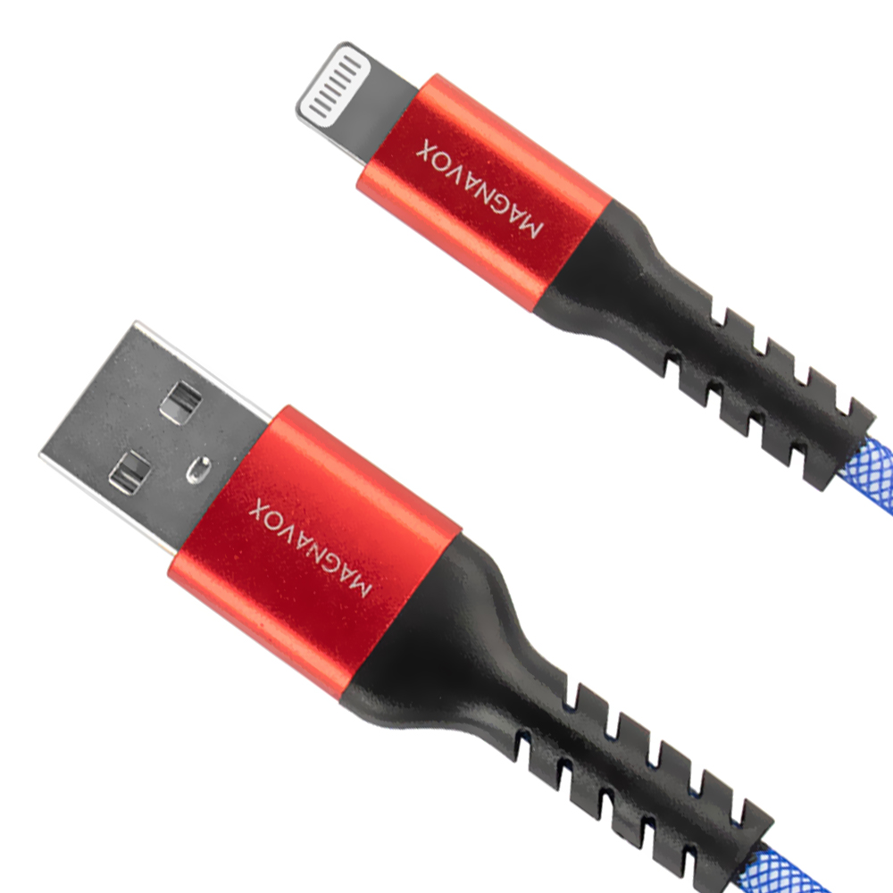 Cabo Magnavox MAC6419 Lightning A USB Macho 1.5M - Azul / Vermelho