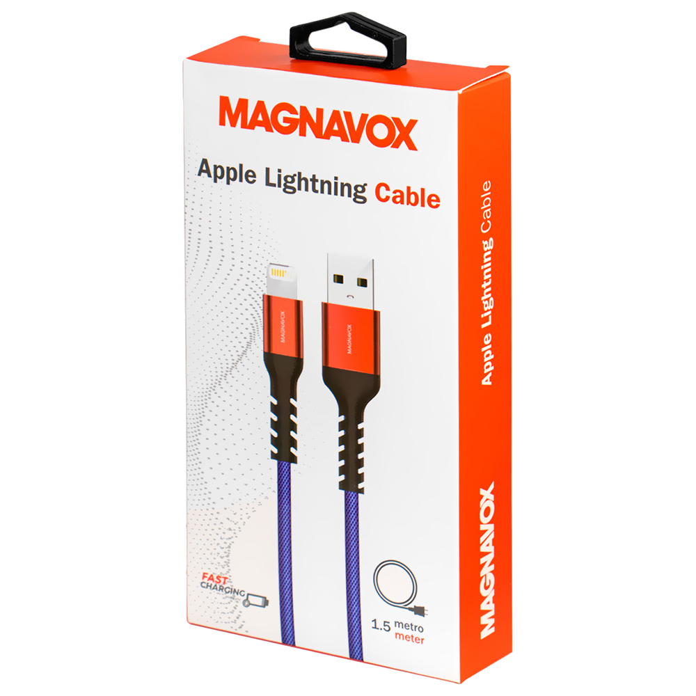 Cabo Magnavox MAC6419 Lightning A USB Macho 1.5M - Azul / Vermelho