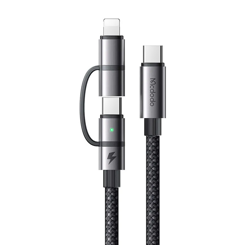 Cabo Mcdodo CA-0450 USB-C Macho para USB-C Macho / Lightning Macho 1.2M - Preto