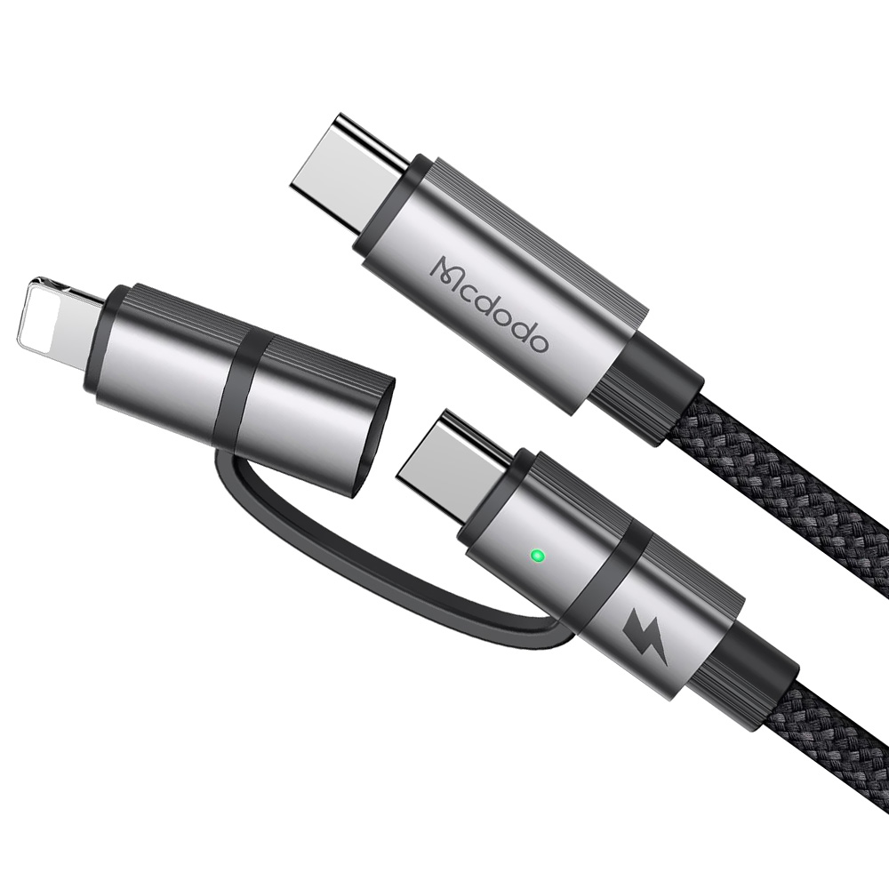Cabo Mcdodo CA-0450 USB-C Macho para USB-C Macho / Lightning Macho 1.2M - Preto