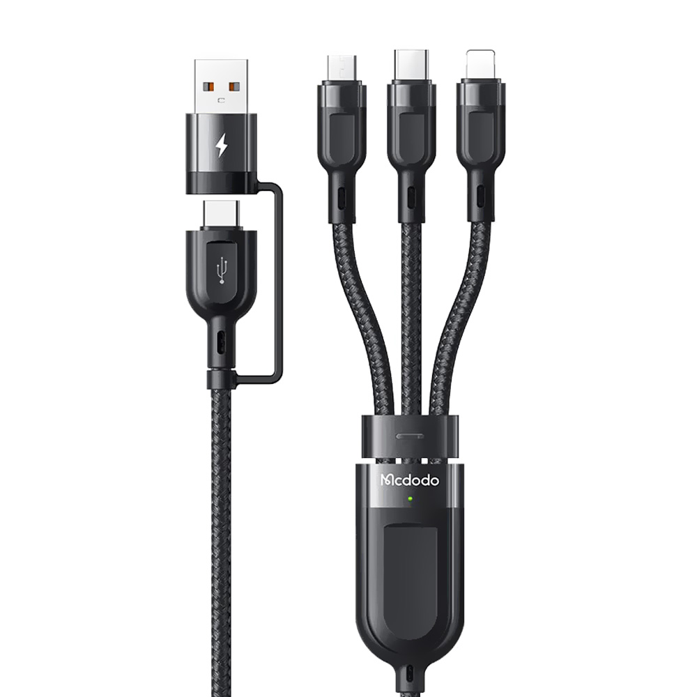Cabo Mcdodo CA-8800 USB-C Macho para USB-C Macho / Lightning / Micro USB / USB 1.2M - Preto