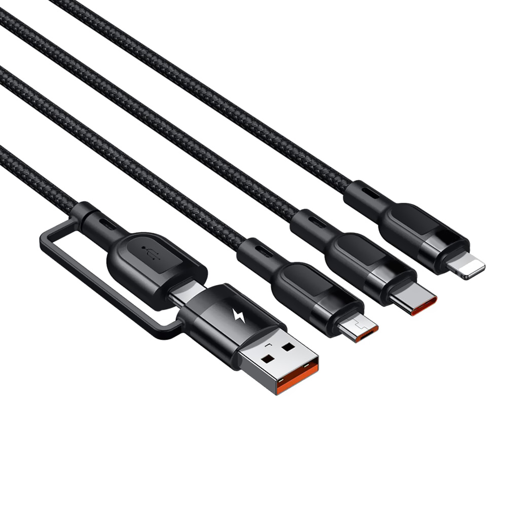 Cabo Mcdodo CA-8800 USB-C Macho para USB-C Macho / Lightning / Micro USB / USB 1.2M - Preto