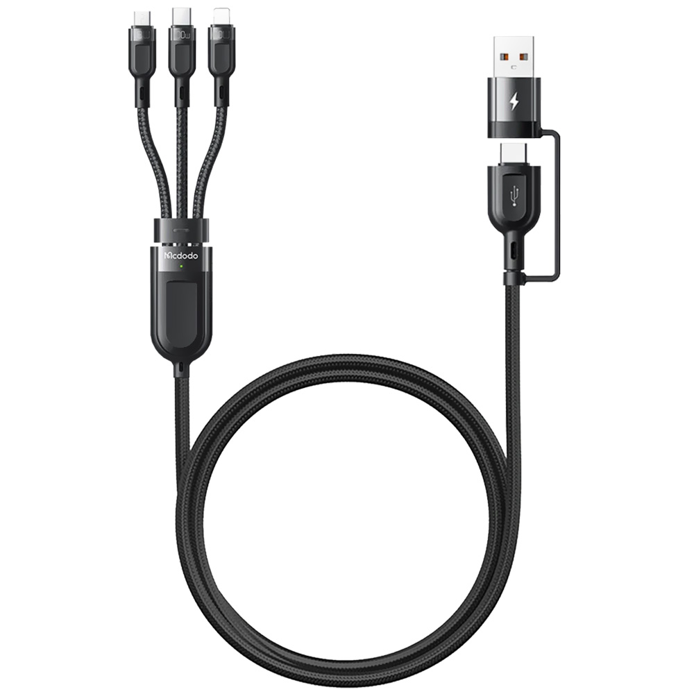 Cabo Mcdodo CA-8800 USB-C Macho para USB-C Macho / Lightning / Micro USB / USB 1.2M - Preto