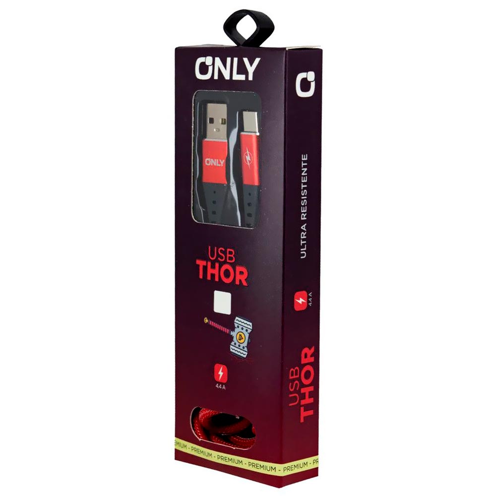 Cabo Only MOD 26 Thor Lightning A USB 2.0 Macho 1M - Vermelho