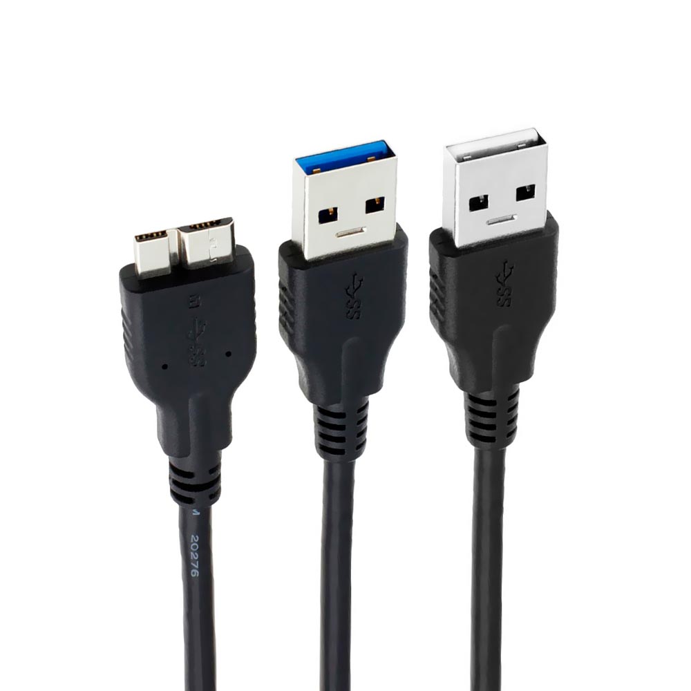 Cabo para HD Externo USB 3.0 - 0.80CM + USB 2.0