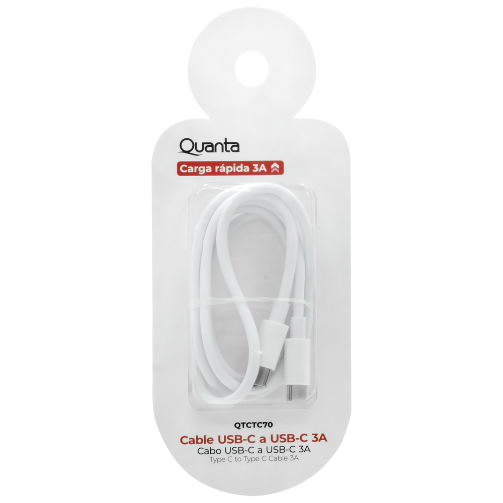 Cabo Quanta QTCTC70 USB-C A USB USB-C Macho 1M - Branco