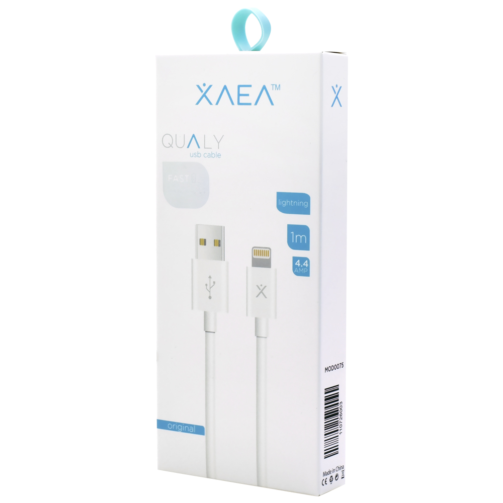 Cabo Xaea Qualy USB Macho a Lightning / 1M - Branco (MOD0075)