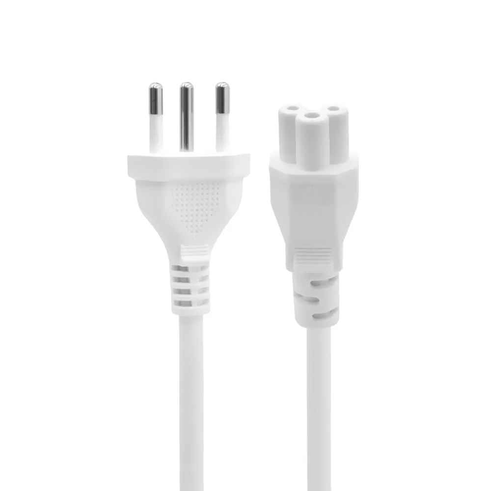 Cabo de força para Notebook Tripolar Padrão Brasil / 0.70CM - Branco