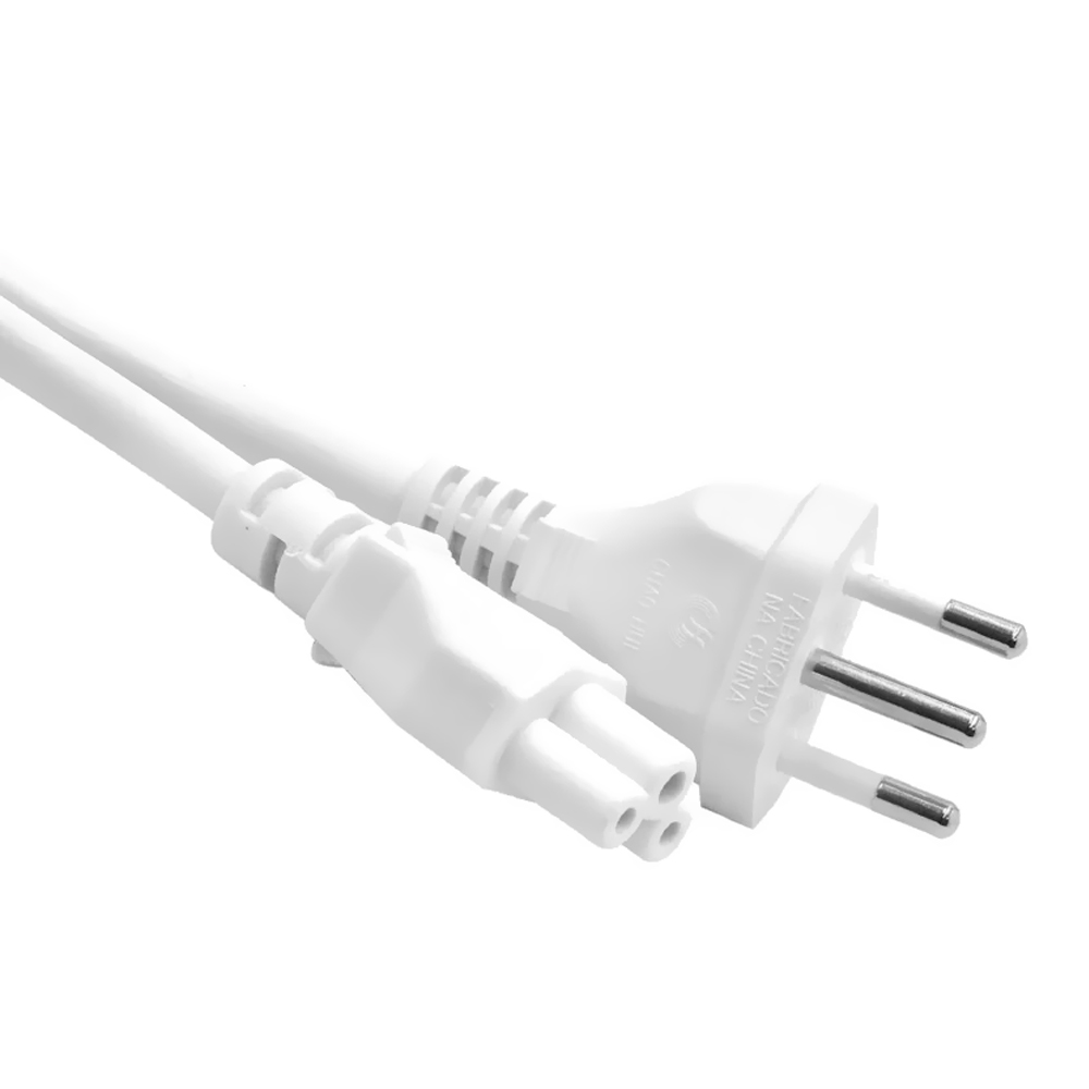 Cabo de força para Notebook Tripolar Padrão Brasil / 0.70CM - Branco