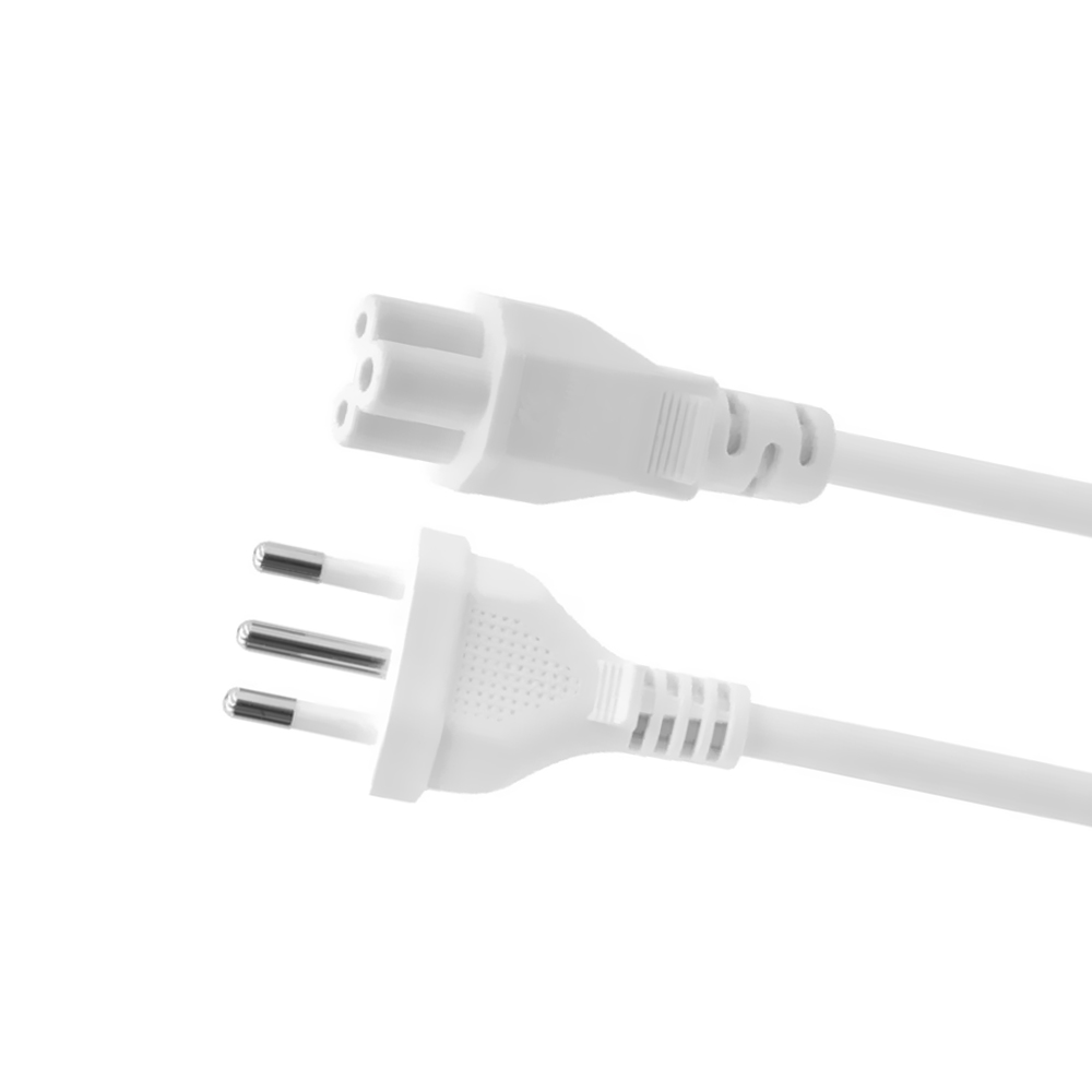 Cabo de força para Notebook Tripolar Padrão Brasil / 0.70CM - Branco