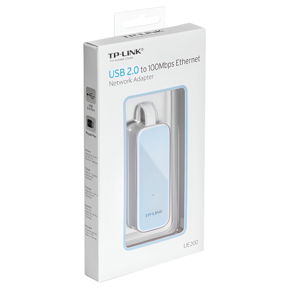 Adaptador de rede Ethernet para USB 2.0 Tp-link UE200 - Branco