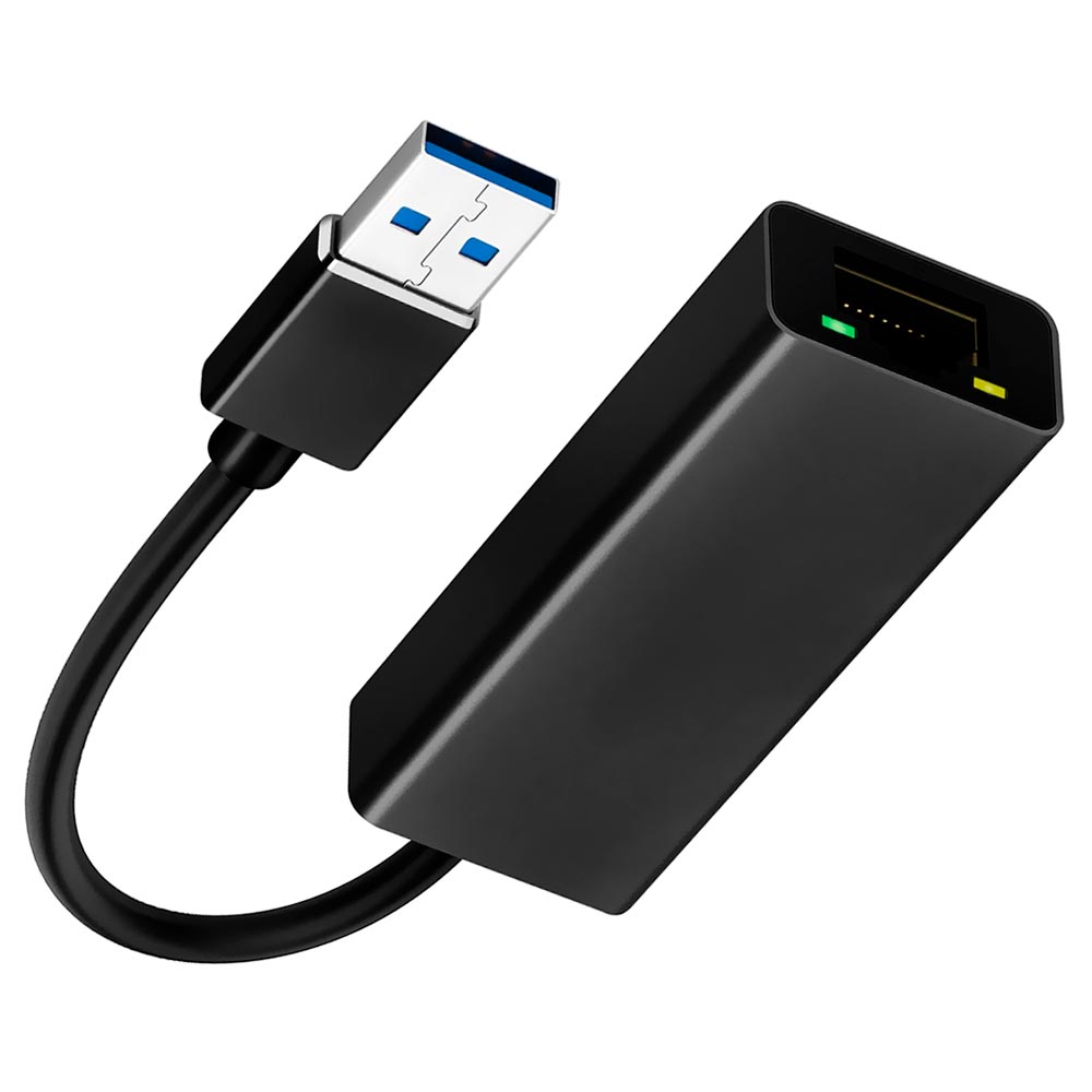 Adaptador de rede USB 3.0 para RJ45 / 1000Mbps - Preto