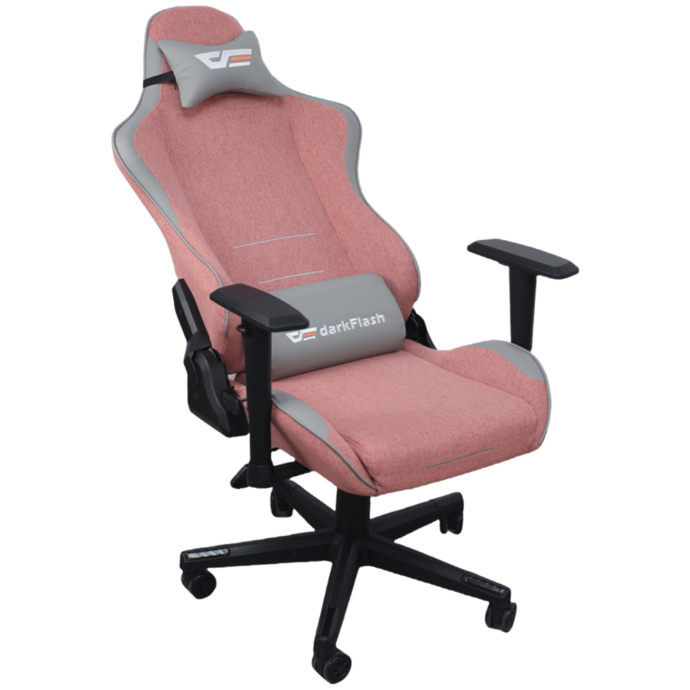 Cadeira Gamer DarkFlash RC400 - Rosa / Cinza
