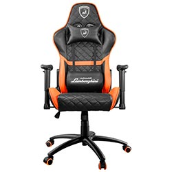 CADEIRA GAMER LAMBORGHINI VENENO NOCTIS LB-GC NERO PRETO/LARANJA