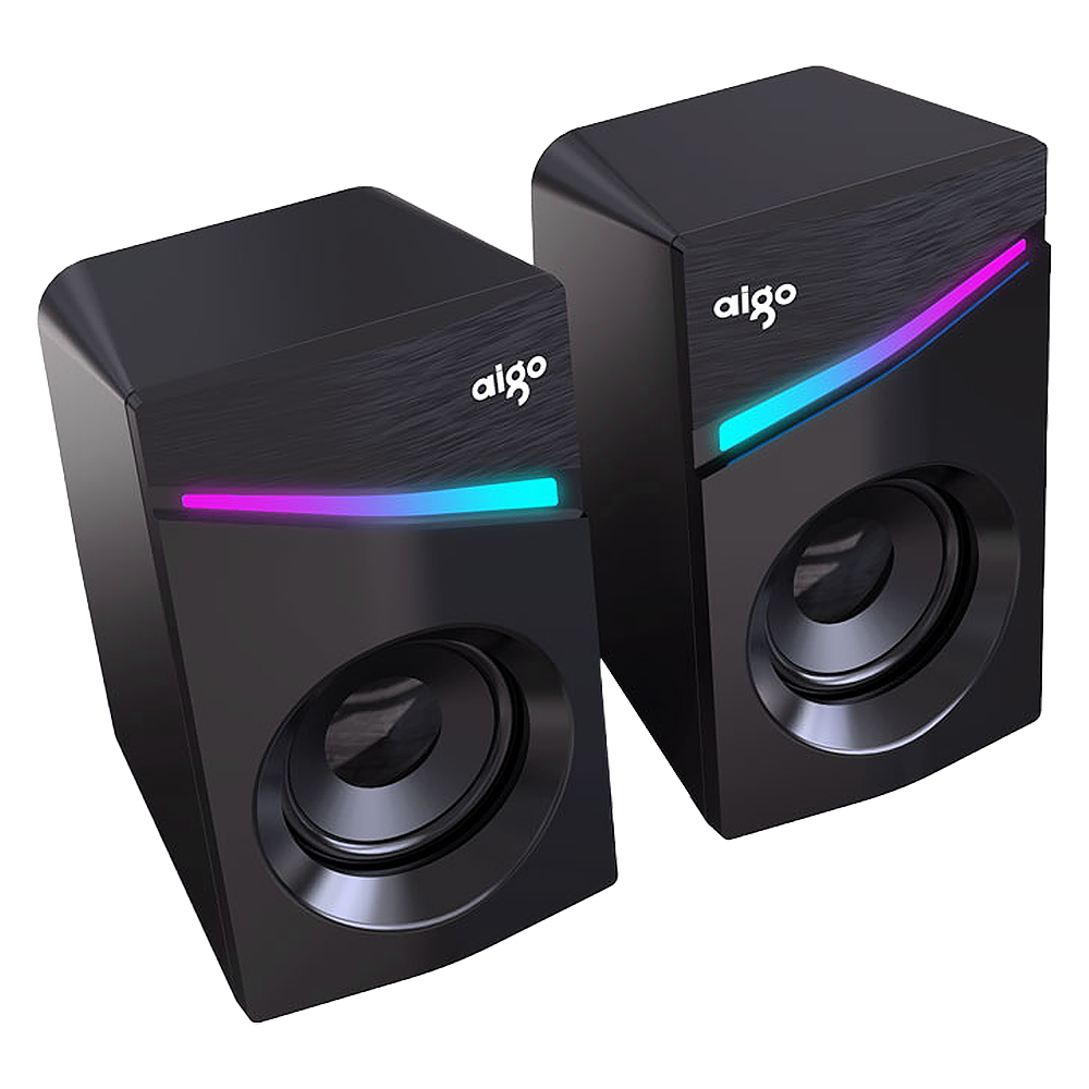 Caixa de Som Aigo S561 RGB / USB / 3.5mm - Preto