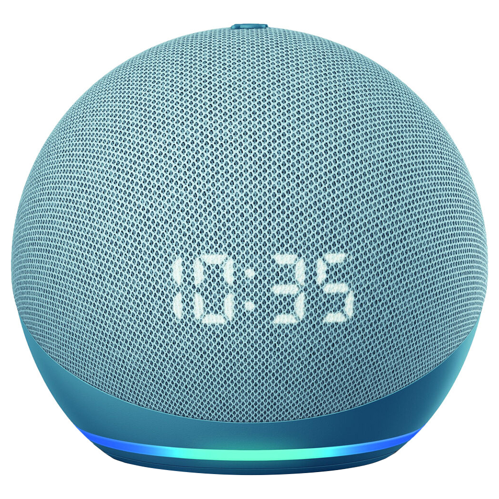 Caixa de Som Amazon Echo Dot 4 Geração / Alexa / Relógio / Bluetooth - Azul