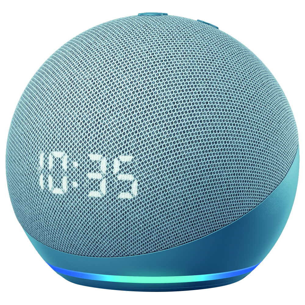 Caixa de Som Amazon Echo Dot 4 Geração / Alexa / Relógio / Bluetooth - Azul
