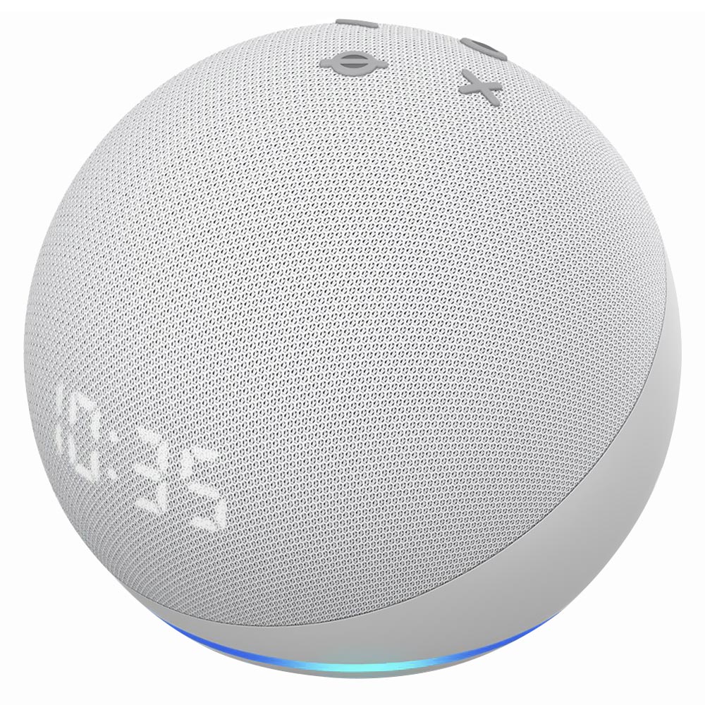Caixa de Som Amazon Echo Dot 4 Geração / Alexa / Relógio / Bluetooth - Branco