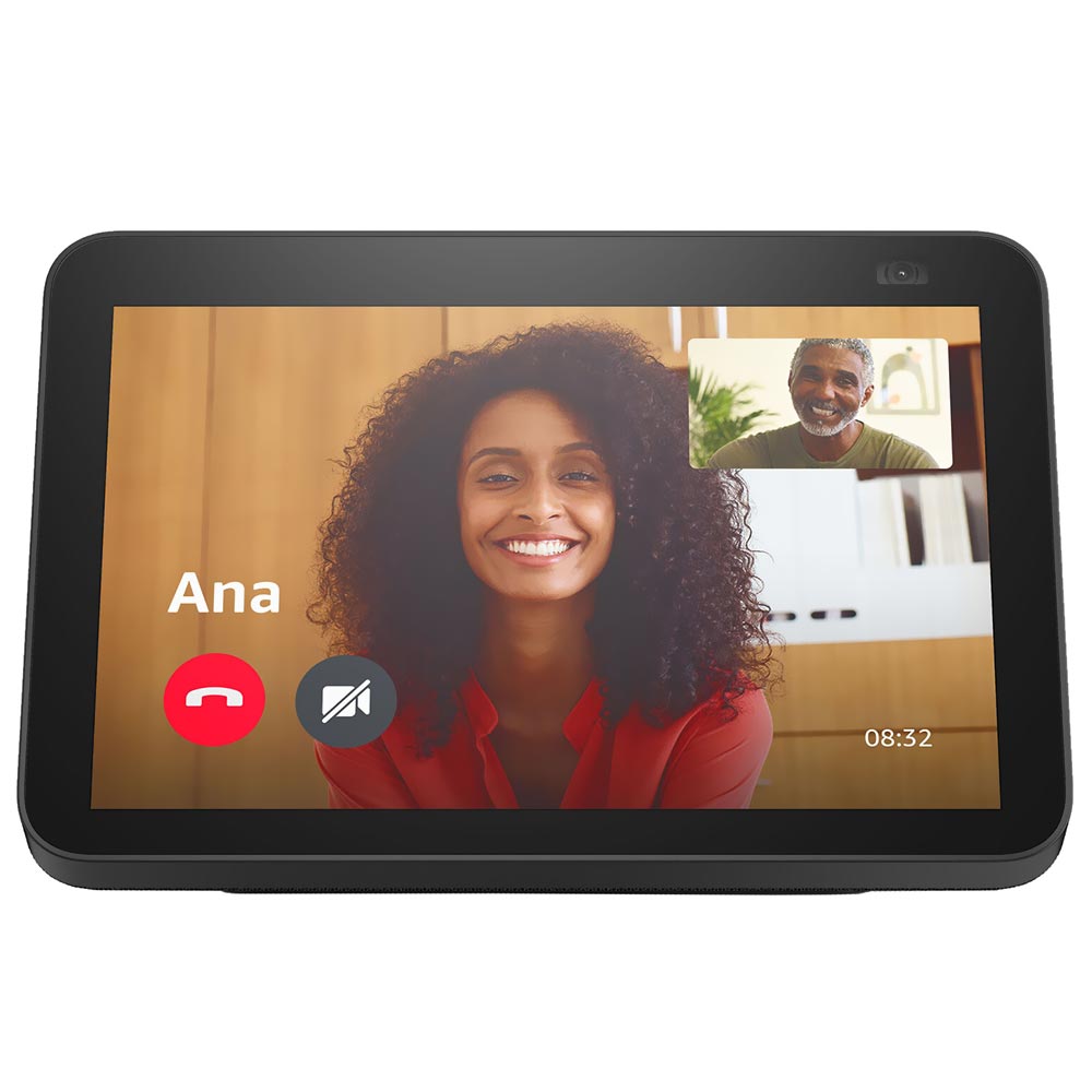 Caixa de Som Amazon Echo Show 8 2 Geração com Tela 8" / Alexa / Bluetooth - Preto