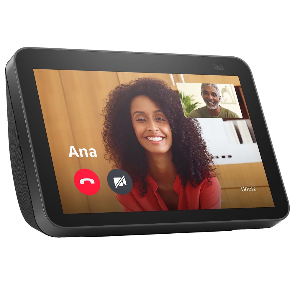 Caixa de Som Amazon Echo Show 8 2 Geração com Tela 8" / Alexa / Bluetooth - Preto