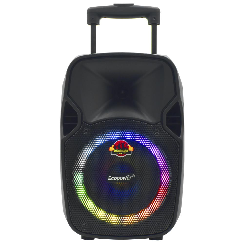 Caixa de Som Ecopower EP-1933 com Tela 8" / Bluetooth / USB / FM - Preto