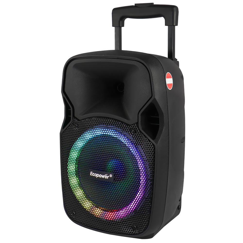 Caixa de Som Ecopower EP-1933 com Tela 8" / Bluetooth / USB / FM - Preto