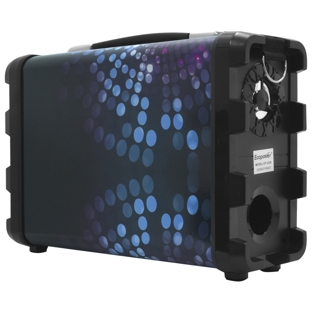 Caixa de Som Ecopower EP-2220 Bluetooth / USB / FM / SD - Roxo / Preto