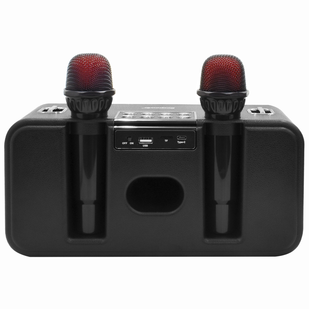 Caixa de Som Ecopower EP-2354 LED / Bluetooth / Karaoke - Preto